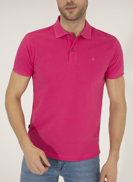 Pierre Cardin Plain Fuchsia Men's Polo T-Shirt - 3