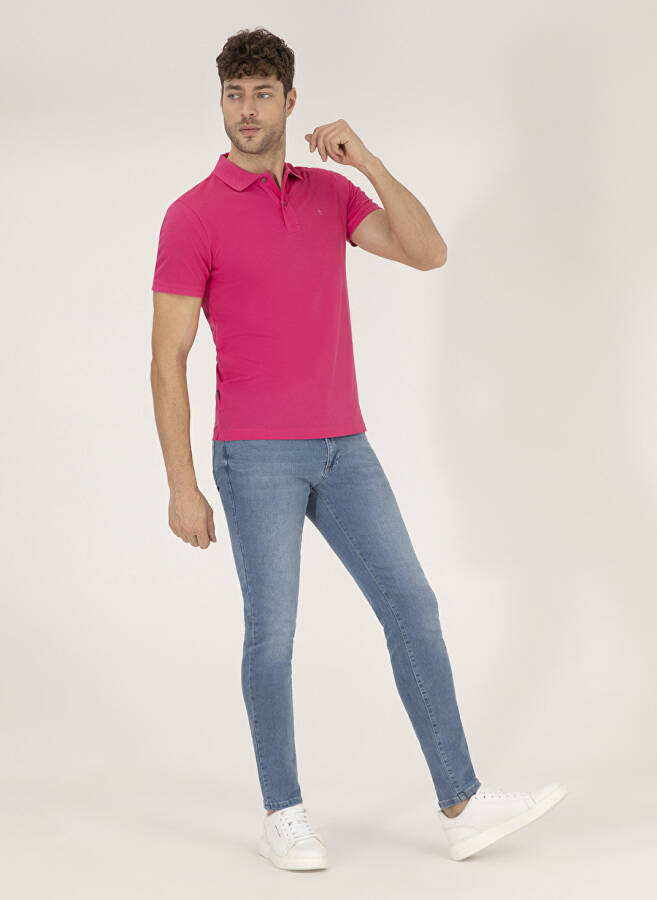 Pierre Cardin Plain Fuchsia Men's Polo T-Shirt - 4