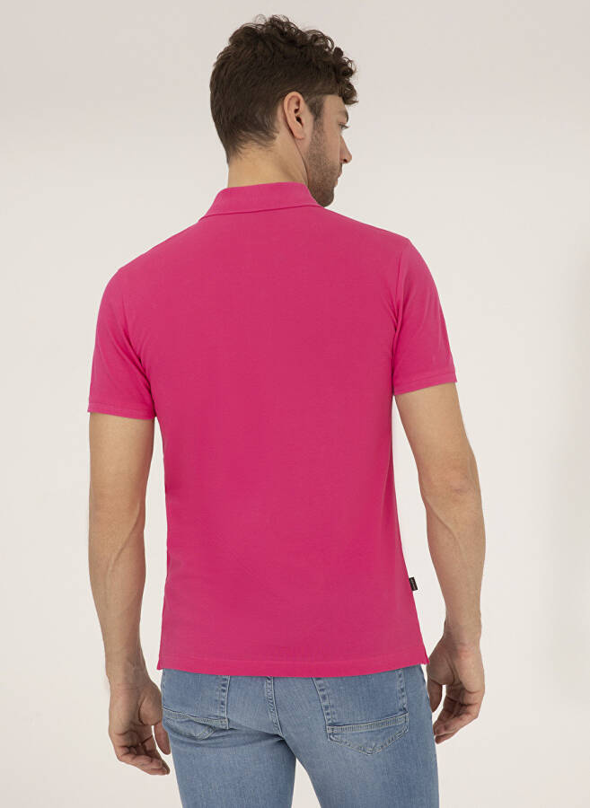 Pierre Cardin Plain Fuchsia Men's Polo T-Shirt - 5