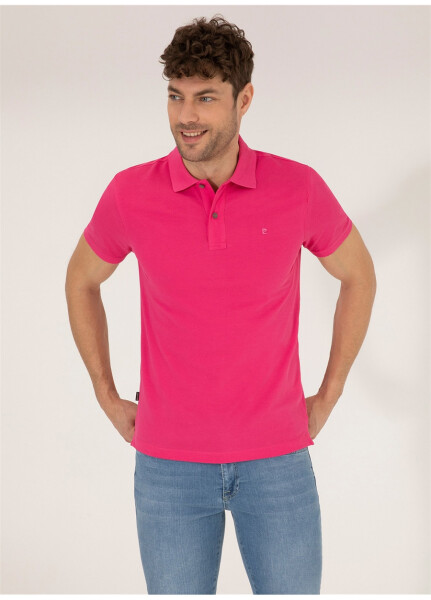 Pierre Cardin Plain Fuchsia Men's Polo T-Shirt - 7