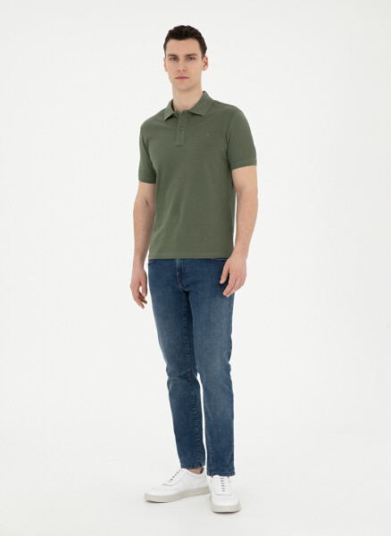 Pierre Cardin Plain Khaki Men's Polo T-Shirt - 4