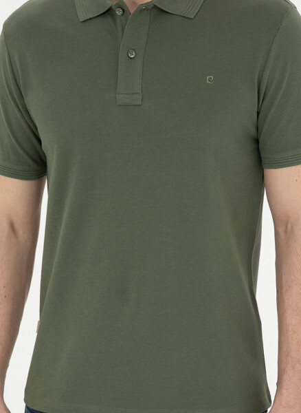 Pierre Cardin Plain Khaki Men's Polo T-Shirt - 6