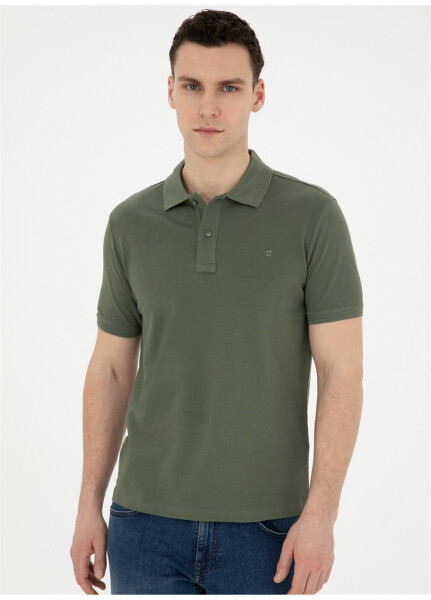 Pierre Cardin Plain Khaki Men's Polo T-Shirt - 9