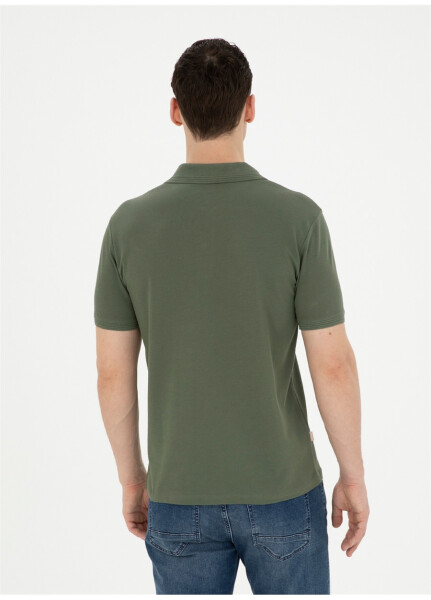 Pierre Cardin Plain Khaki Men's Polo T-Shirt - 11