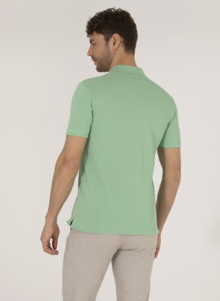 Pierre Cardin Plain Light Green Men's Polo T-Shirt - 5