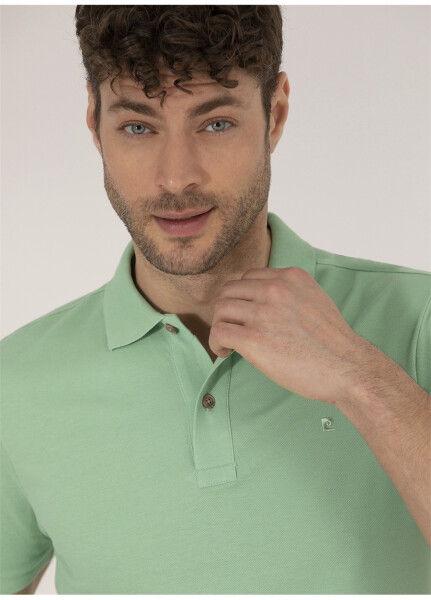 Pierre Cardin Plain Light Green Men's Polo T-Shirt - 9