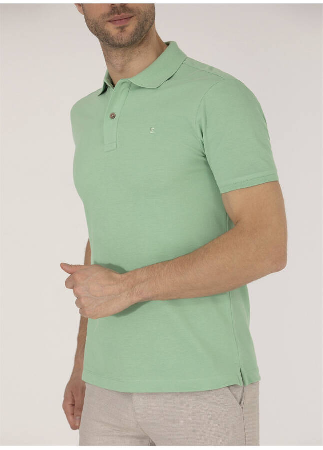 Pierre Cardin Plain Light Green Men's Polo T-Shirt - 12