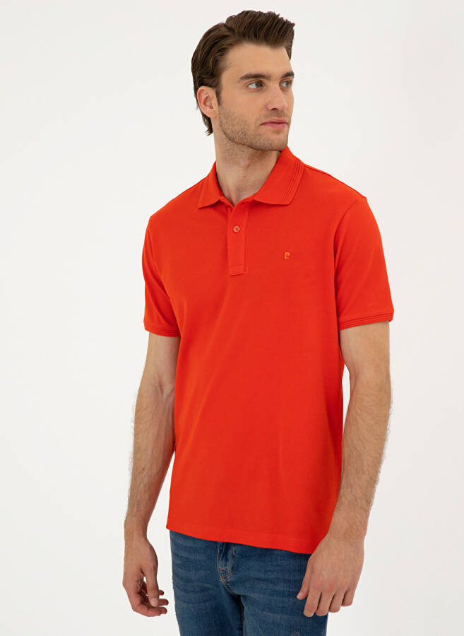 Pierre Cardin Plain Red Men's Polo T-Shirt SUNNY - 19