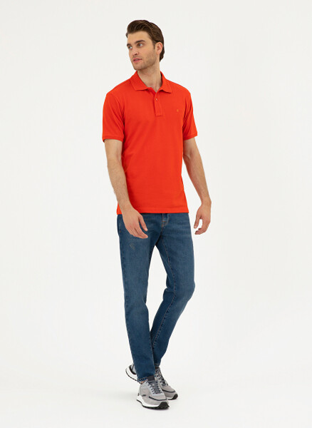 Pierre Cardin Plain Red Men's Polo T-Shirt SUNNY - 20