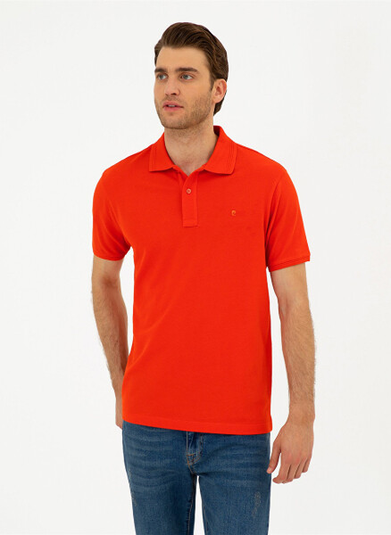 Pierre Cardin Plain Red Men's Polo T-Shirt SUNNY - 2