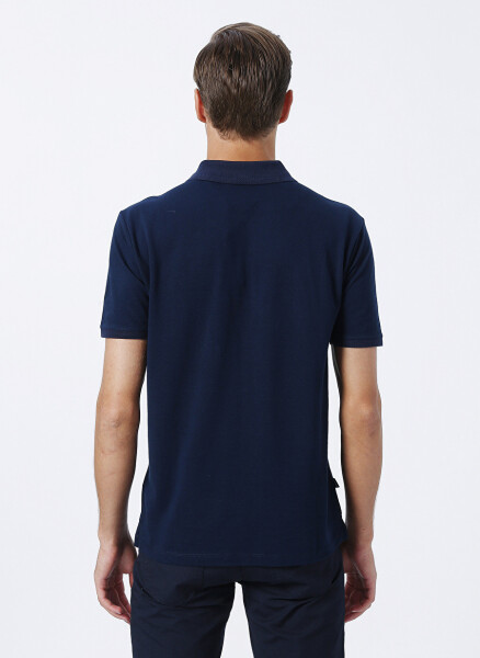 Pierre Cardin Polo Collar Plain Navy Blue Men's Polo T-Shirt - 4