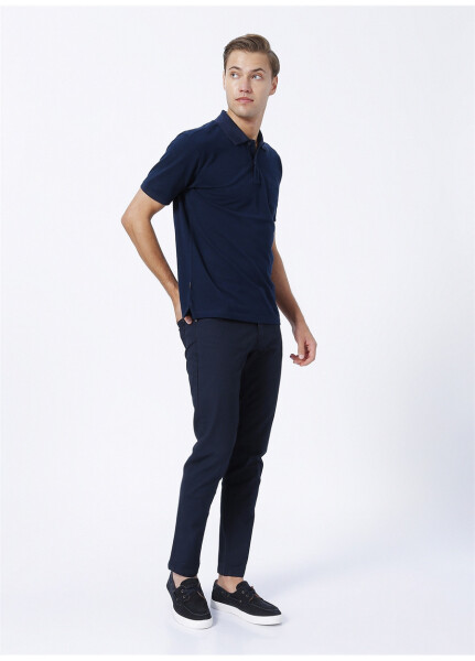 Pierre Cardin Polo Collar Plain Navy Blue Men's Polo T-Shirt - 7