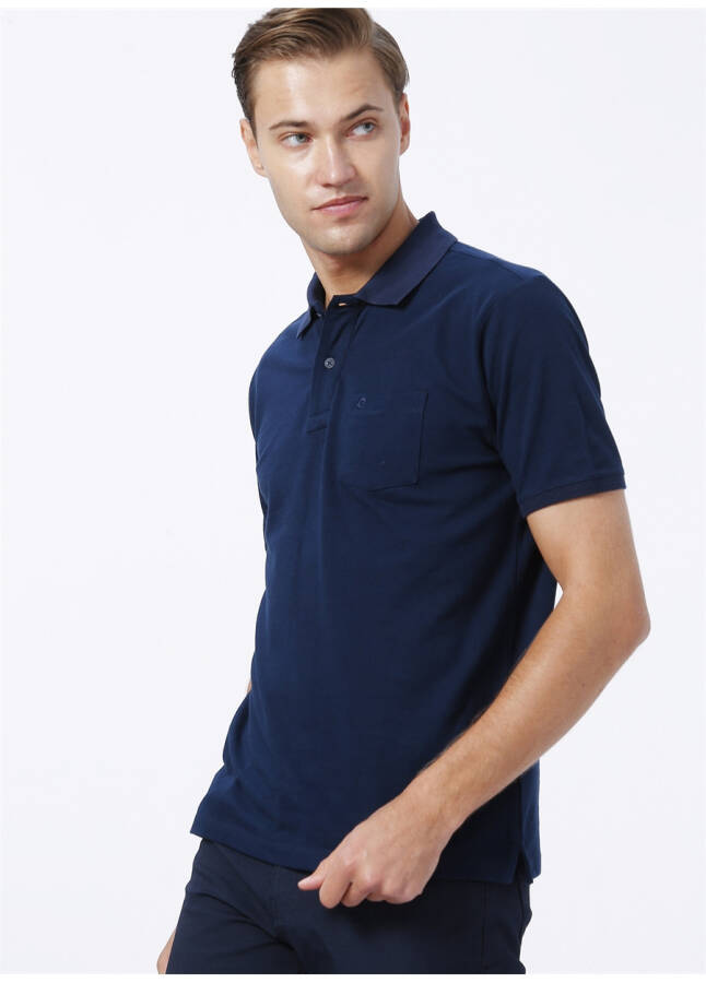 Pierre Cardin Polo Collar Plain Navy Blue Men's Polo T-Shirt - 8