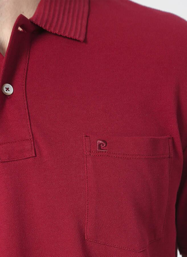 Pierre Cardin Polo Yaka Düz Kırmızı Erkek Polo Tişört - 4