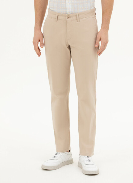 Pierre Cardin Regular Fit Beige Men's Trousers RIVER - 8