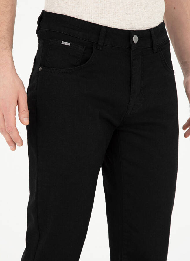 Pierre Cardin Regular Waist Regular Leg Straight Black Men's Denim Pants BEND - 9