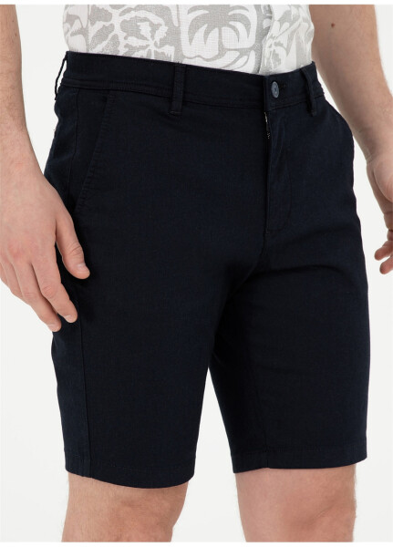 Pierre Cardin Regular Waist Slim Fit Navy Blue Men's Bermuda Shorts CERNA - 17