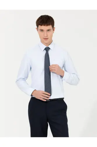 PIERRE CARDIN TO'QUV MATO KLASSIK CHO'NTAKLI OCHIQ KO'K REGULAR FIT KO'YLAK-OCHIQ KO'K - PIERRE CARDIN (1)