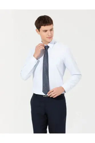 PIERRE CARDIN TO'QUV MATO KLASSIK CHO'NTAKLI OCHIQ KO'K REGULAR FIT KO'YLAK-OCHIQ KO'K - 3