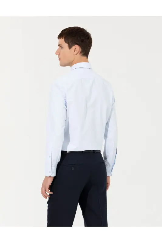 PIERRE CARDIN TO'QUV MATO KLASSIK CHO'NTAKLI OCHIQ KO'K REGULAR FIT KO'YLAK-OCHIQ KO'K - 4