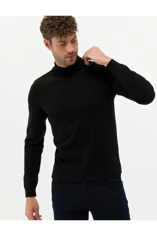 PİERRE CARDİN YARIM BALIKÇI SİYAH TRİKO KAZAK-SİYAH - PIERRE CARDIN