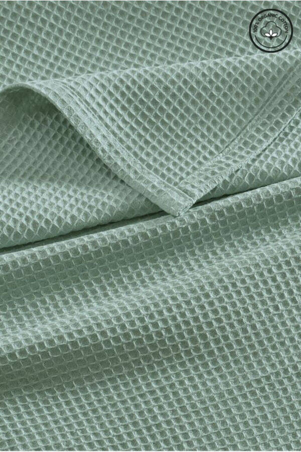 Pike Çift Kişilik Waffle Desenli Yatak Örtüsü Otel Tipi Lüx Pike-MINT YESILI - 1