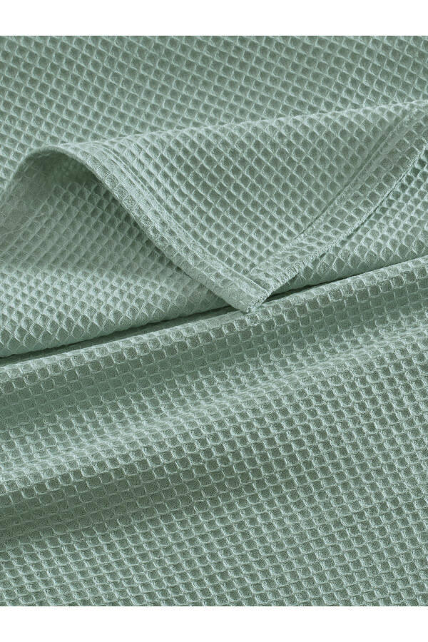 Pike Çift Kişilik Waffle Desenli Yatak Örtüsü Otel Tipi Lüx Pike-MINT YESILI - 4