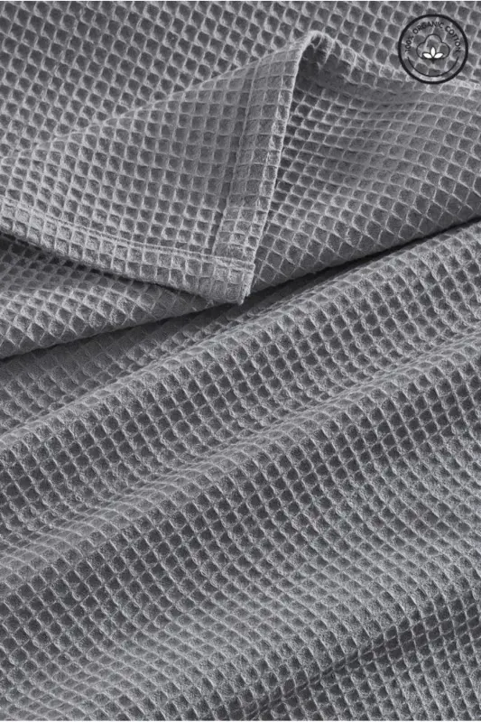 Pike Çift Kişilik Waffle Desenli Yatak Örtüsü Otel Tipi Lüx Pike-ANTRASIT - 1