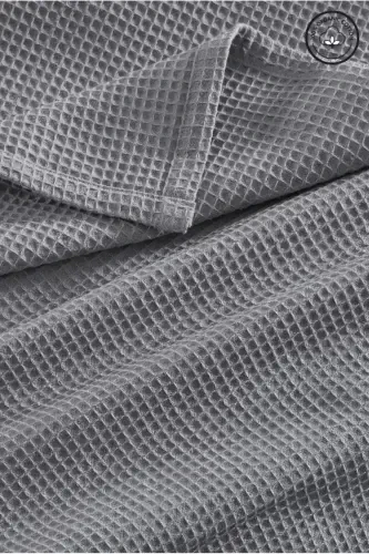 Pike Double Size Waffle Patterned Bedspread Hotel Type Lux Pique-ANTHRACITE - 1