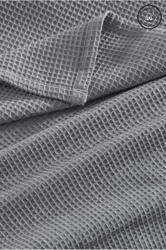 Pike Double Size Waffle Patterned Bedspread Hotel Type Lux Pique-ANTHRACITE 
