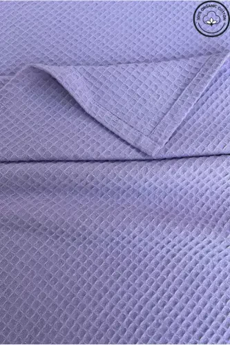 Pike Double Waffle Patterned Bedspread Hotel Type Luxury Pique-Lilac - 1