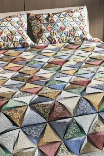 Pike Set Jacquard Woven Cotton 3d Digital Print Deep Triangle-Colorful - 4