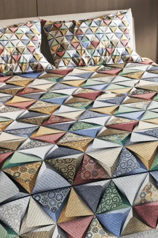 Pike Set Jacquard Woven Cotton 3d Digital Print Deep Triangle-Colorful - 4