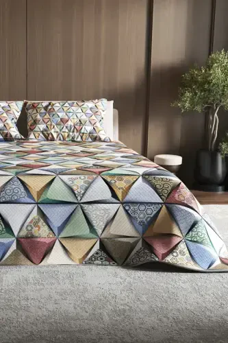 Pike Set Jacquard Woven Cotton 3d Digital Print Deep Triangle-Colorful - 6