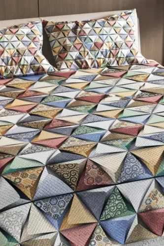 Pike Set Jacquard Woven Cotton 3d Digital Print Deep Triangle-Colorful - 13