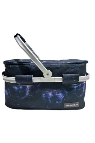 Piknik Çantası - Piknik Sepeti - Galaxy Desenli 