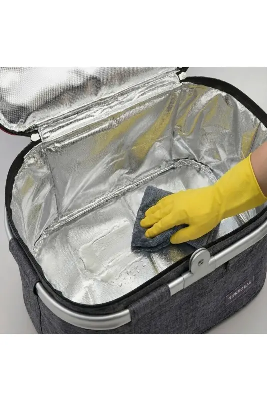 Piknik Çantası - Piknik Sepeti-GRİ - 6