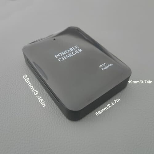 Battery Operated Phone Charger Emergency|USB Battery Powered Power Bank Portable 4 AA Batteries Powered Outlet (Black) - 5