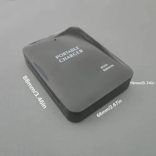 Battery Operated Phone Charger Emergency|USB Battery Powered Power Bank Portable 4 AA Batteries Powered Outlet (Black) - 5