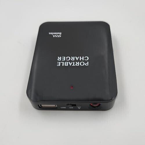 Battery Operated Phone Charger Emergency|USB Battery Powered Power Bank Portable 4 AA Batteries Powered Outlet (Black) - 7