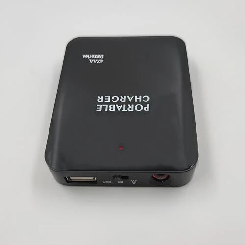 Battery Operated Phone Charger Emergency|USB Battery Powered Power Bank Portable 4 AA Batteries Powered Outlet (Black) - 7