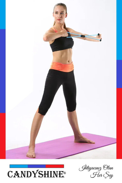 Pilates Exercise Band Aerobic Yoga Foot Arm Resistance Band - 5