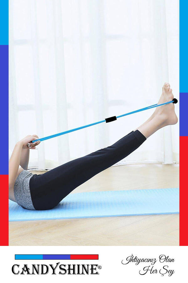 Pilates Exercise Band Aerobic Yoga Foot Arm Resistance Band - 7