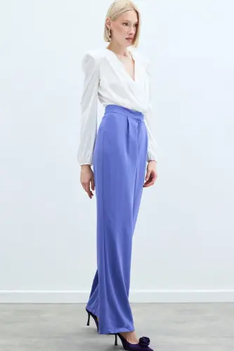 Pileli Krep Shim - Binafsha-Binafsha - 4