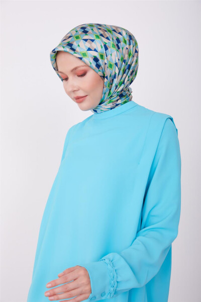 Armine Omzu Pileli Bluz 23K3342 Aqua - 5