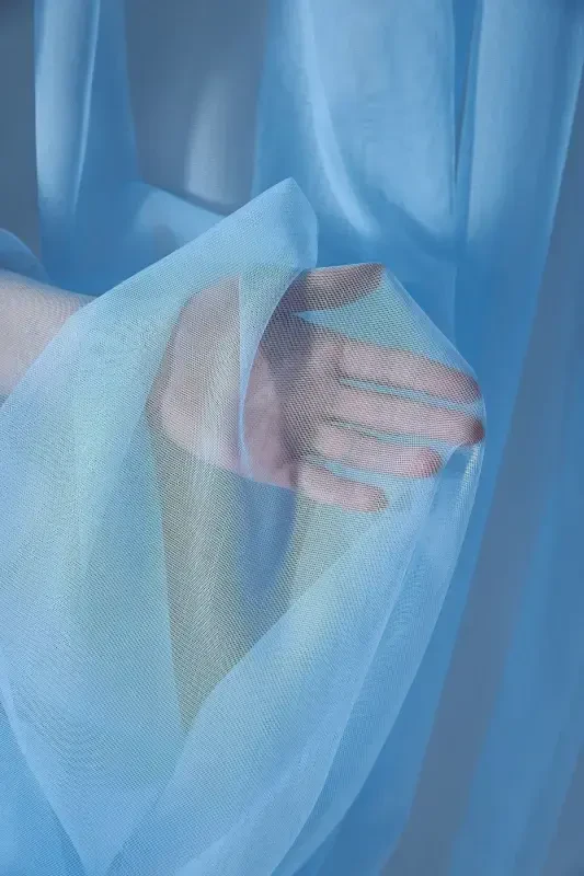 Pilesiz Büzdürmeli Ekstrafor Mavi Ütü Gerektirmeyen Çocuk Odası Düz Tül Perde-Mavi - 4