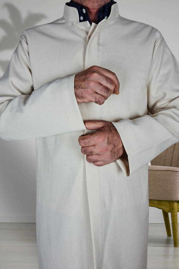 Pilgrimage Umrah Garments/Front Buttons Concealed And Long Sleeves Without Buttons Pockets/Prayer Robe - 6