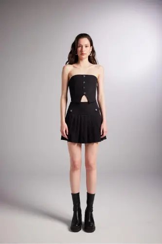 Pilili Mini Devon Short Yubka Qora - 7