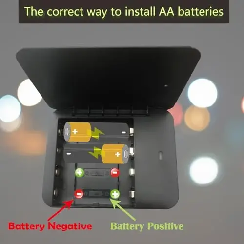 Battery Operated Phone Charger with LED|EmergencyUSB Battery Powered Power Bank Portable 4 AA Batteries Powered Outlet (2Pack Black) - 6