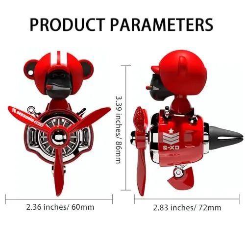 Pilot Car Air Freshener, Cute Orangutan Car Vent Clip Air Freshener Automotive Air Outlet Fan Diffuser, Automotive Interiors Vent Decoration (Shake Head Style - Red) - 2